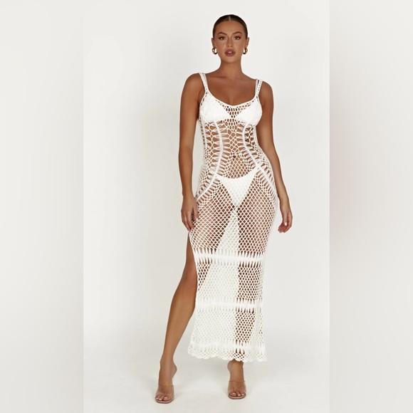 Crochet Maxi Dress - White - Picture 7 of 8